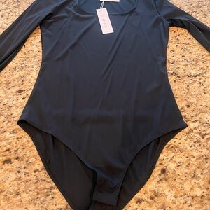 NWT Gilli Black Ribbed Bodysuit